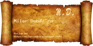 Miler Debóra névjegykártya